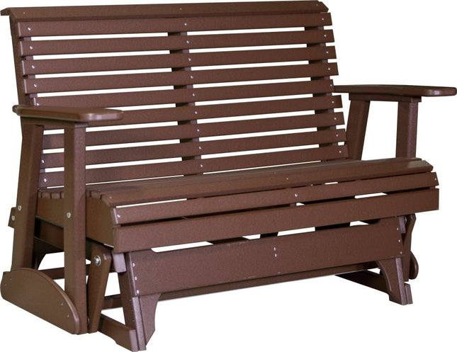 LuxCraft 4 foot Plain Poly Balcony Glider Chestnut Brown
