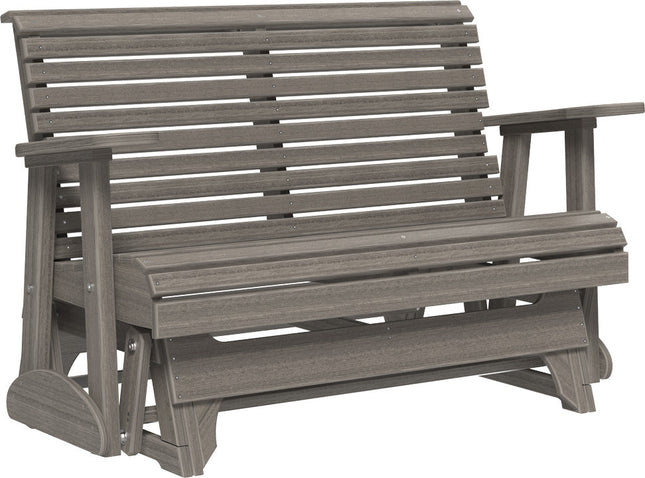 LuxCraft 4 foot Plain Poly Glider Coastal Gray
