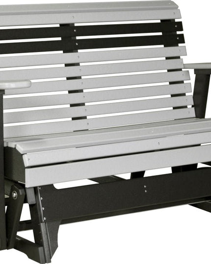 LuxCraft 4 foot Plain Poly Balcony Glider Dove Gray & Black