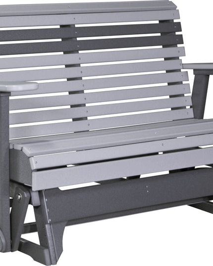LuxCraft 4 foot Plain Poly Balcony Glider Dove Gray & Slate