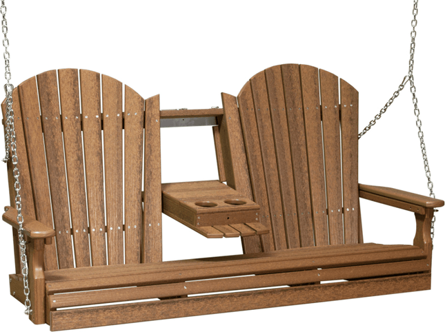 LuxCraft 5' Adirondack Poly Swing (Antique Mahogany)