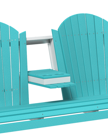LuxCraft 5' Adirondack Poly Swing (Aruba Blue & White)