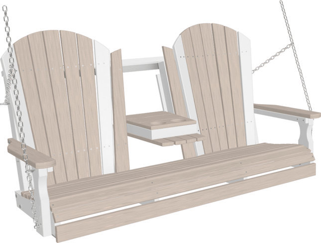 LuxCraft 5' Adirondack Poly Swing (Birch & White)