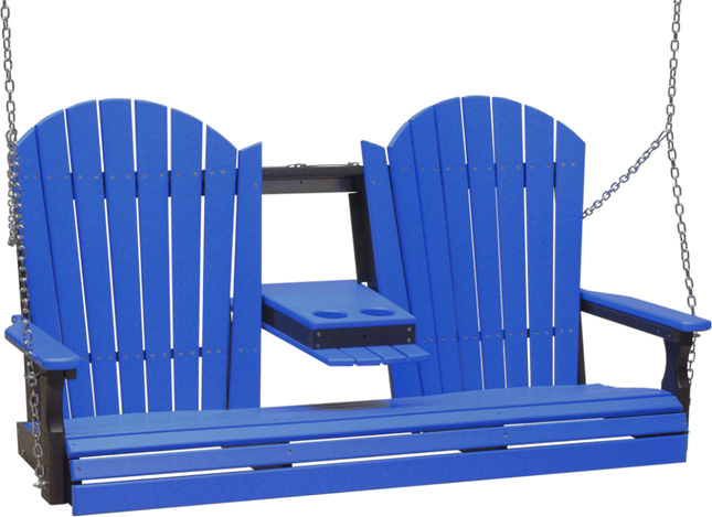 LuxCraft 5' Adirondack Poly Swing (Blue & Black)