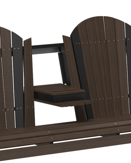 LuxCraft 5' Adirondack Poly Swing (Brazilian Walnut & Black)
