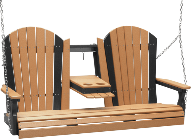 LuxCraft 5' Adirondack Poly Swing (Tangerine & Black)