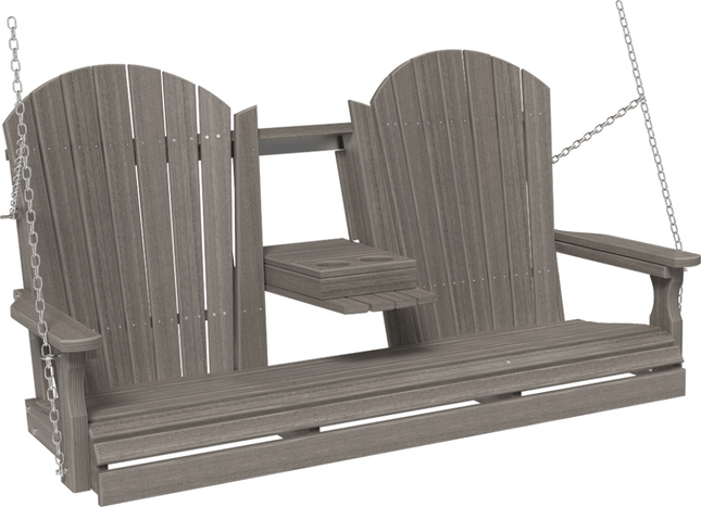 LuxCraft 5' Adirondack Poly Swing (Coastal Gray)