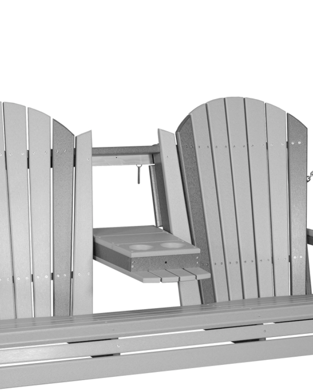 LuxCraft 5' Adirondack Poly Swing (Dove Gray & Slate)