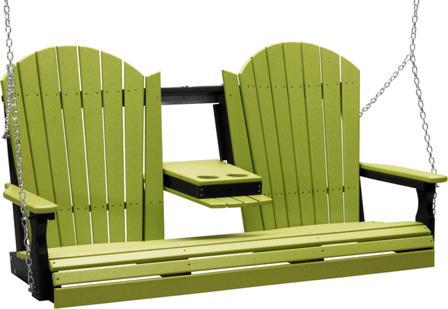 LuxCraft 5' Adirondack Poly Swing (Lime Green & Black)