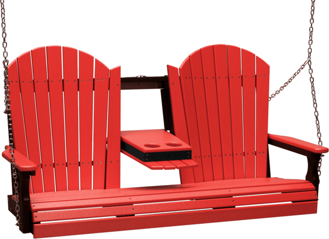 LuxCraft 5' Adirondack Poly Swing (Red & Black)