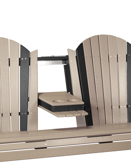 LuxCraft 5' Adirondack Poly Swing (Weatherwood & Black)