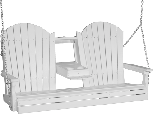 LuxCraft 5' Adirondack Poly Swing (White)