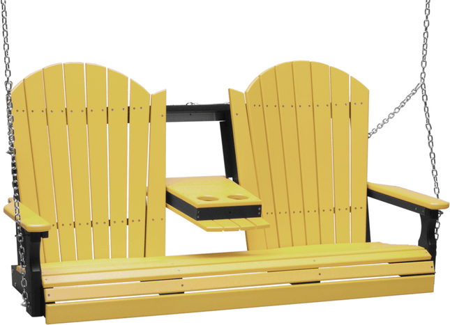 LuxCraft 5' Adirondack Poly Swing (Yellow & Black)
