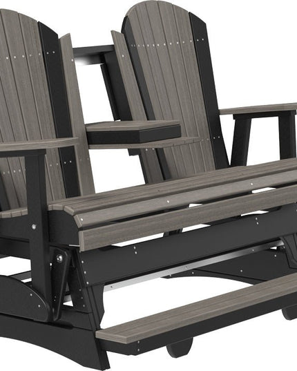 5' Adirondack Poly Balcony Glider Coastal Gray & Black