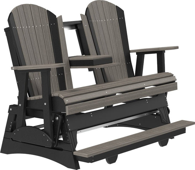 5' Adirondack Poly Balcony Glider Coastal Gray & Black