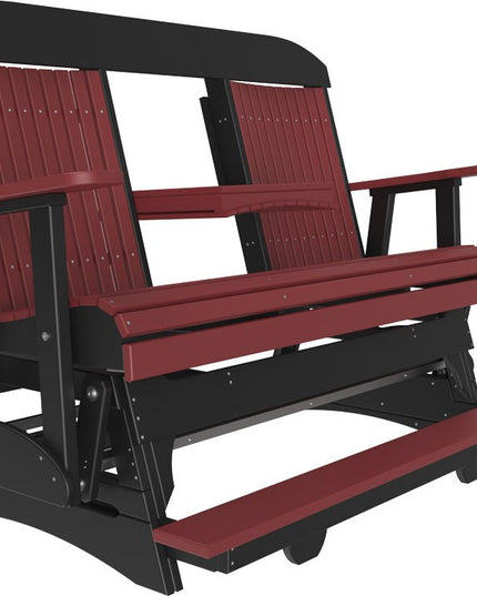 LuxCraft 5 foot Classic Poly Balcony Glider Cherrywood & Black