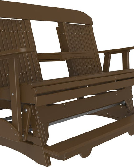 LuxCraft 5 foot Classic Poly Balcony Glider Chestnut Brown