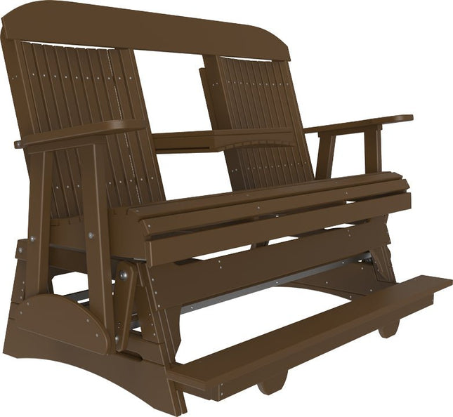 LuxCraft 5 foot Classic Poly Balcony Glider Chestnut Brown