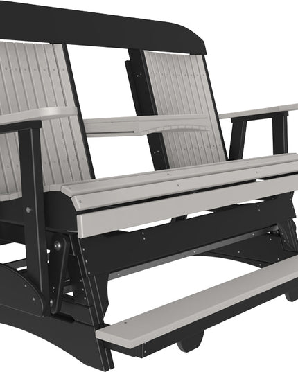 LuxCraft 5 foot Classic Poly Balcony Glider Dove Gray & Black