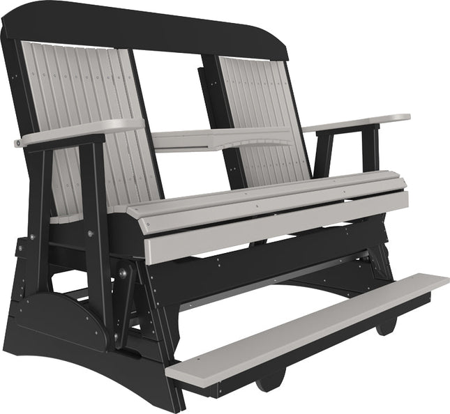 LuxCraft 5 foot Classic Poly Balcony Glider Dove Gray & Black