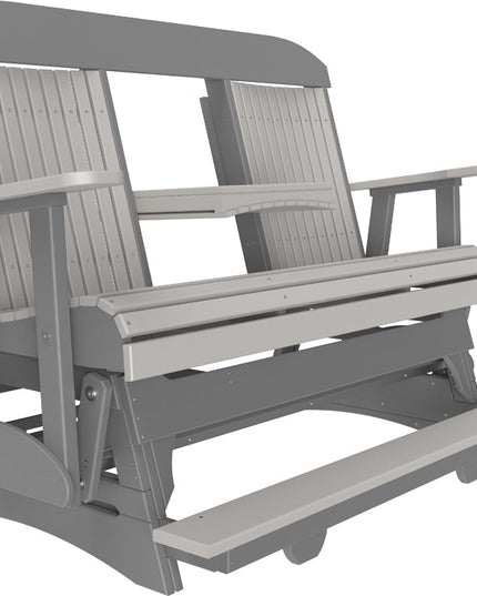 LuxCraft 5 foot Classic Poly Balcony Glider Dove Gray & Slate