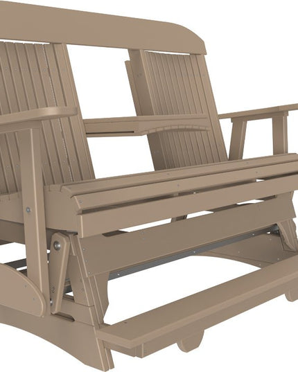 LuxCraft 5 foot Classic Poly Balcony Glider Weatherwood