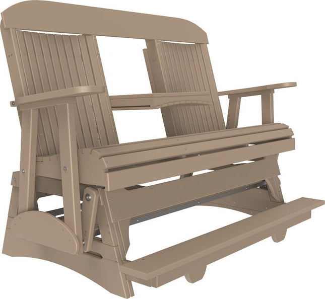 LuxCraft 5 foot Classic Poly Balcony Glider Weatherwood