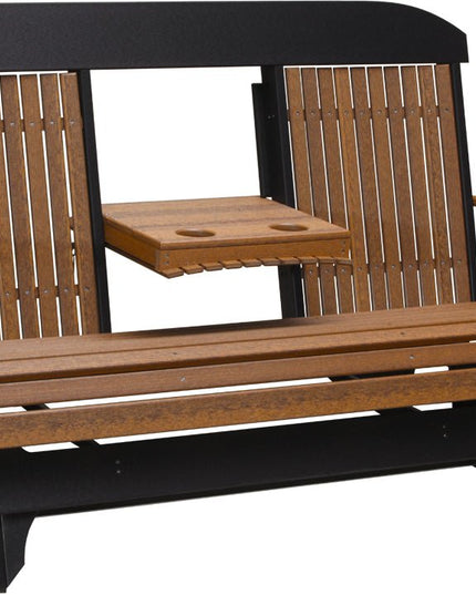 LuxCraft 5 foot Classic Poly Glider Antique Mahogany & Black