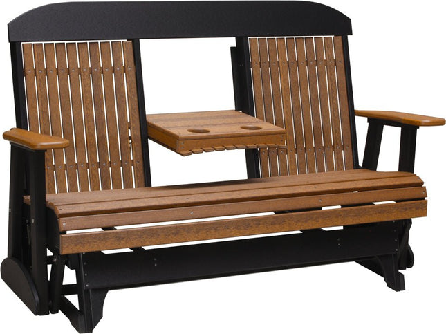LuxCraft 5 foot Classic Poly Glider Antique Mahogany & Black