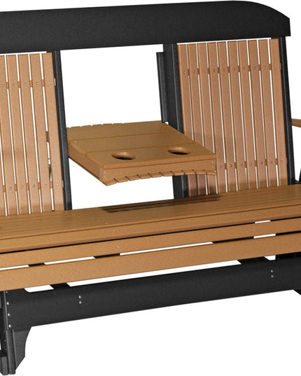 LuxCraft 5 foot Classic Poly Glider Cedar & Black