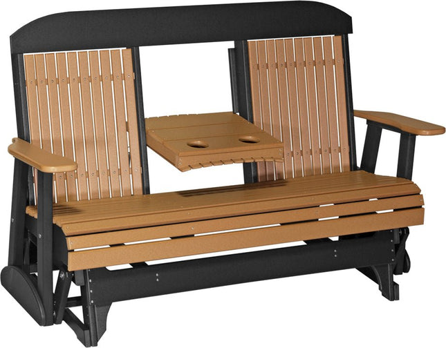 LuxCraft 5 foot Classic Poly Glider Cedar & Black