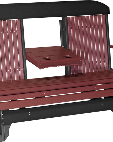 LuxCraft 5 foot Classic Poly Glider Cherrywood & Black