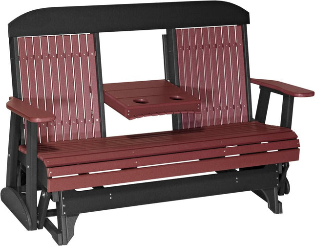 LuxCraft 5 foot Classic Poly Glider Cherrywood & Black
