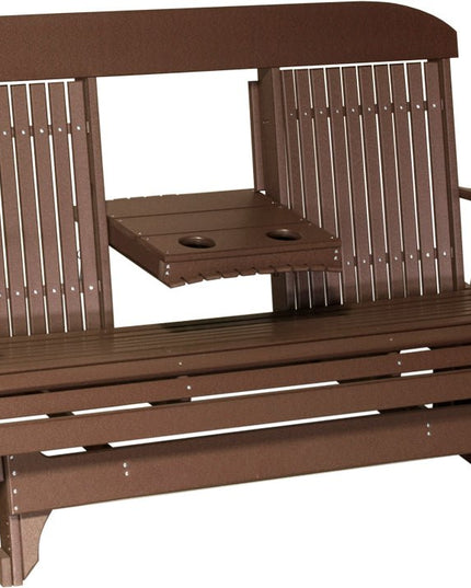 LuxCraft 5 foot Classic Poly Glider Chestnut Brown