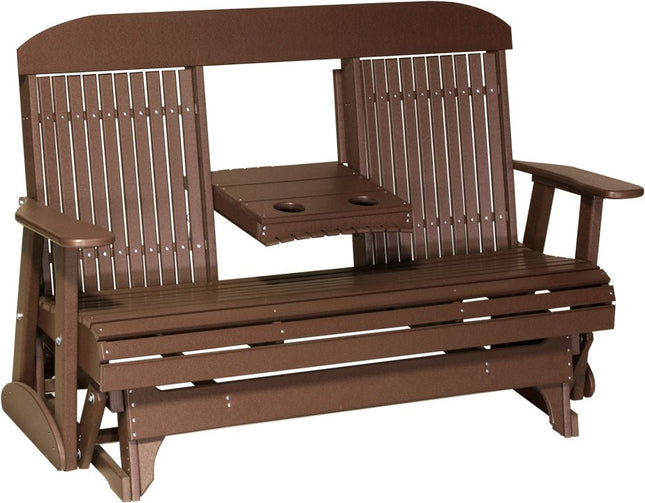 LuxCraft 5 foot Classic Poly Glider Chestnut Brown