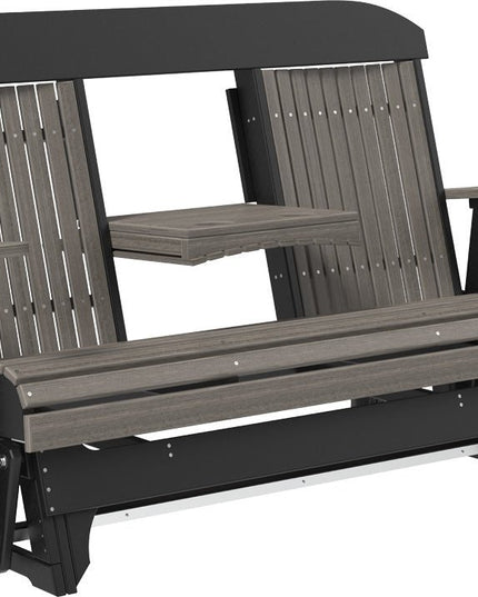 LuxCraft 5 foot Classic Poly Glider Coastal Gray & Black