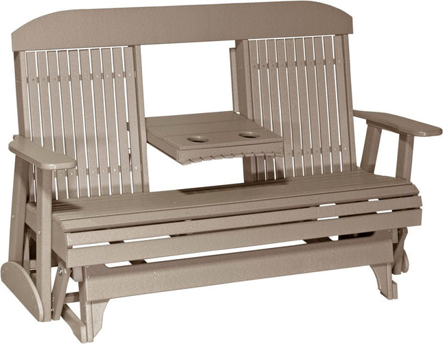 LuxCraft 5 foot Classic Poly Glider Weatherwood