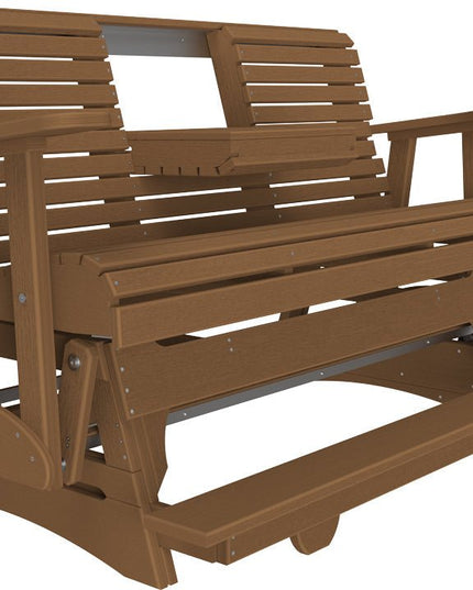 LuxCraft 5 foot Plain Poly Balcony Glider Antique Mahogany