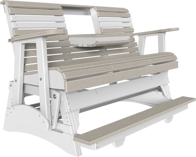 LuxCraft 5 foot Plain Poly Balcony Glider Birch & White