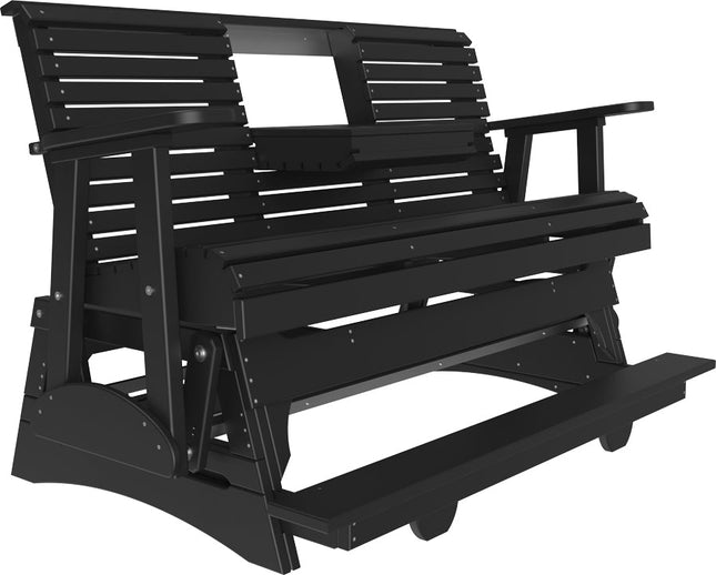 LuxCraft 5 foot Plain Poly Balcony Glider Black