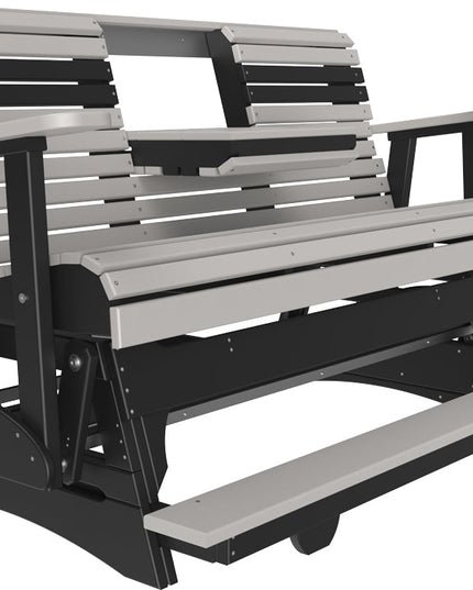 LuxCraft 5 foot Plain Poly Balcony Glider Dove Gray & Black