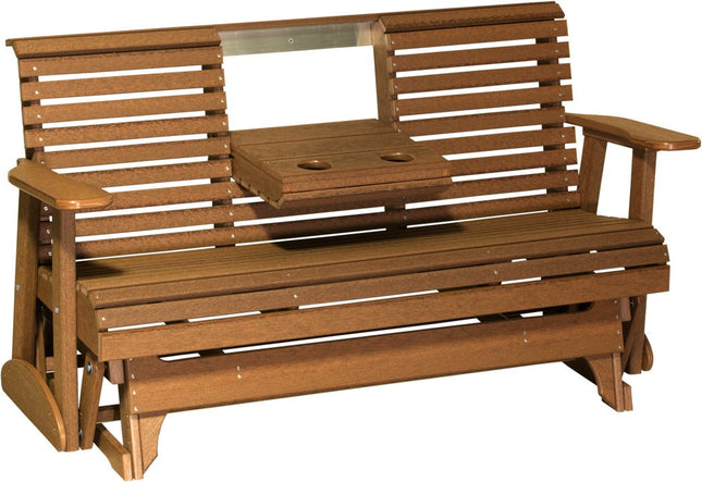 LuxCraft 2 foot Swivel Classic Poly Glider Antique Mahogany