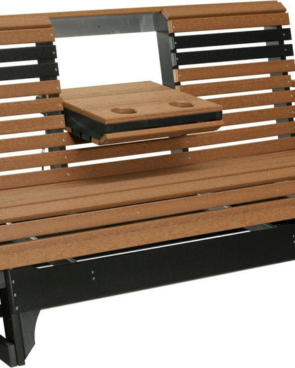LuxCraft 2 foot Swivel Classic Poly Glider Antique Mahogany & Black