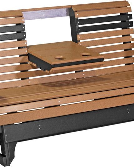 LuxCraft 2 foot Swivel Classic Poly Glider Cedar & Black