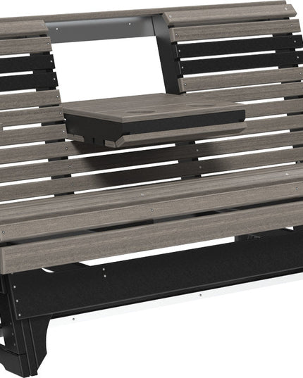 LuxCraft 2 foot Swivel Classic Poly Glider Coastal Gray & Black