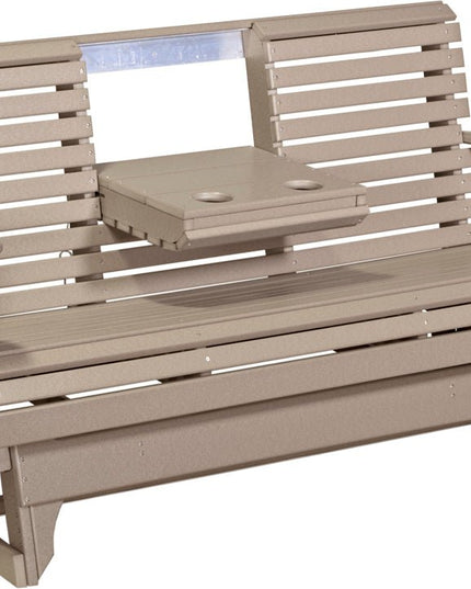 LuxCraft 2 foot Swivel Classic Poly Glider Weatherwood