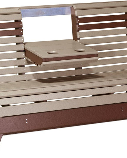 LuxCraft 2 foot Swivel Classic Poly Glider Weatherwood & Chestnut Brown