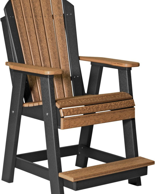LuxCraft Adirondack Balcony Chair Antique Mahogany & Black