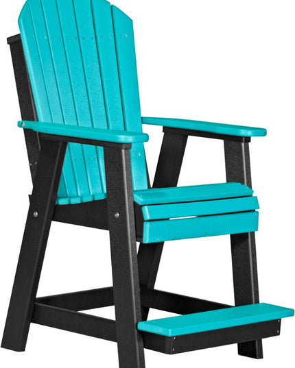 LuxCraft Adirondack Balcony Chair Aruba Blue & Black