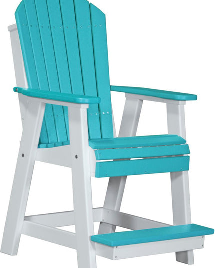 LuxCraft Adirondack Balcony Chair Aruba Blue & White